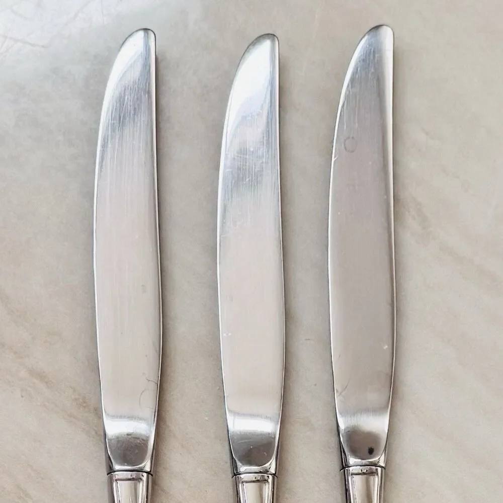 3pc ONEIDA Midtowne Stainless Dinner Knife 9” Hollow Glossy USA